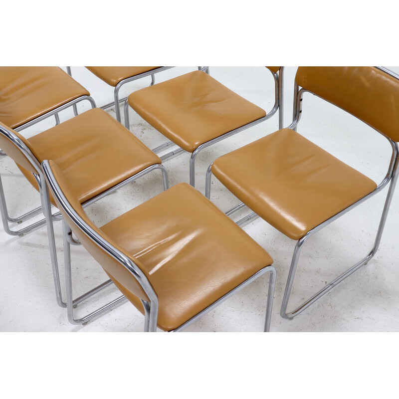 Set of 6 vintage Se09 steel chairs by Walter Antonis for 't Spectrum, 1970