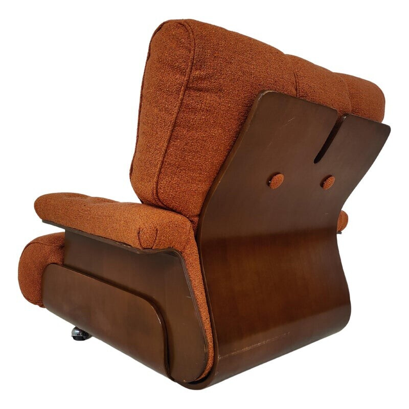 Paire de fauteuils orange vintage, Italie 1960