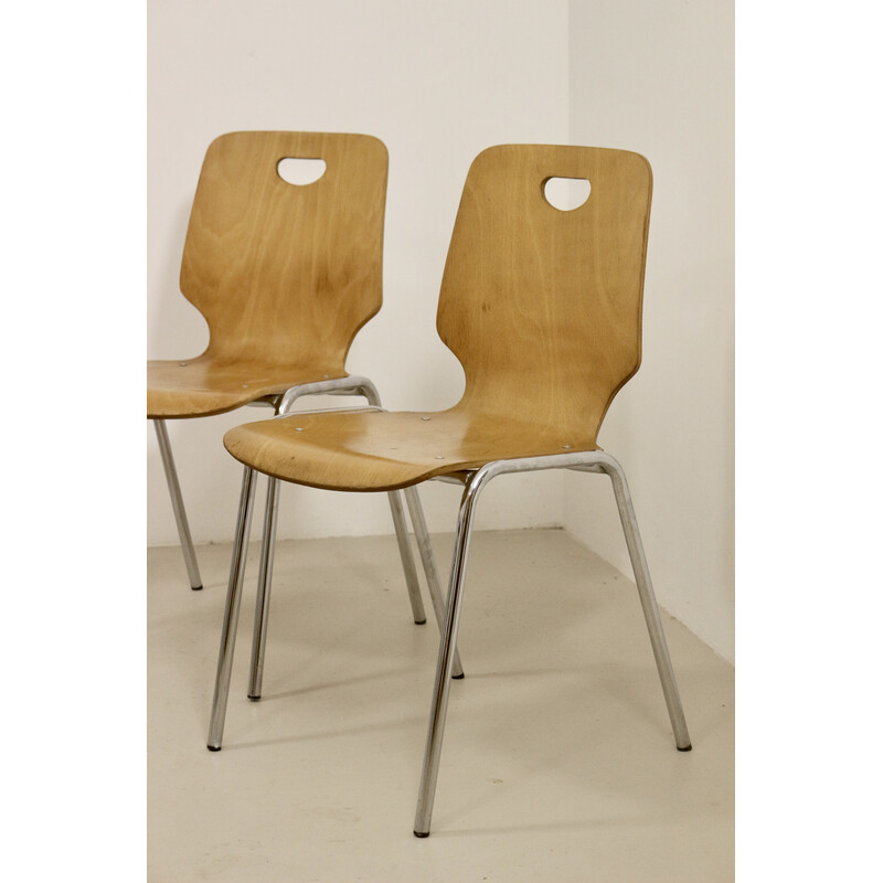 Set van 10 vintage triplex stapelstoelen, 1980