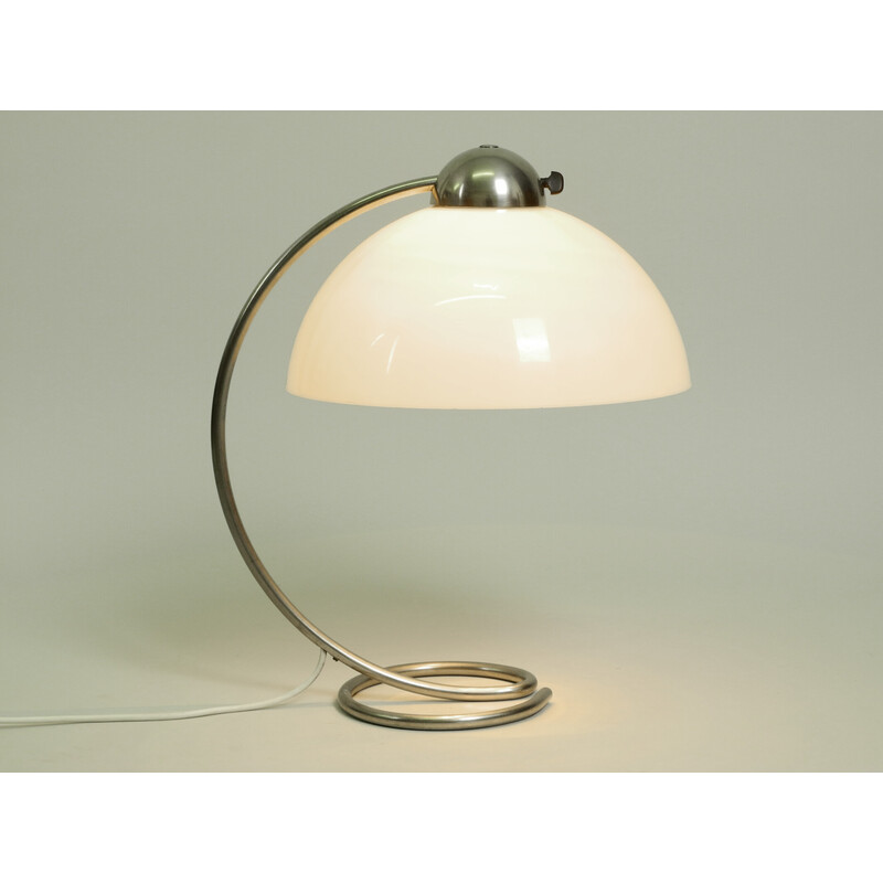 Mid century metalen tafellamp met kunststof kap van Schanzenbach, Duitsland 1950