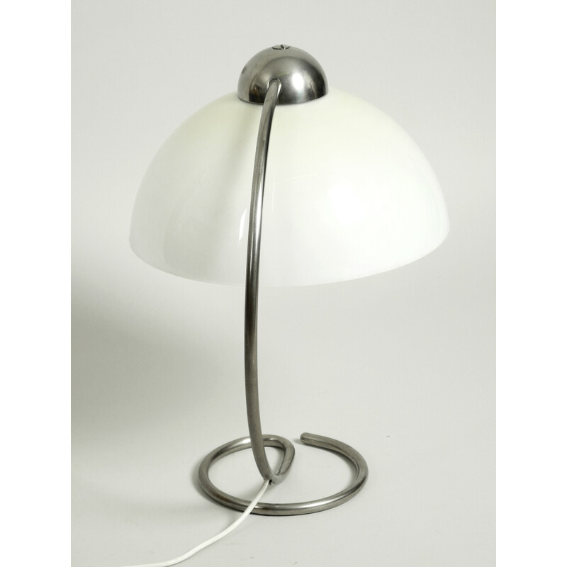 Lampada da tavolo di metà secolo in metallo con paralume in plastica di Schanzenbach, Germania 1950