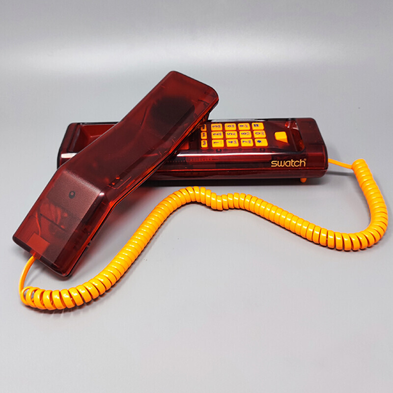 Telefone duplo vintage "Deluxe" com caixa, anos 90