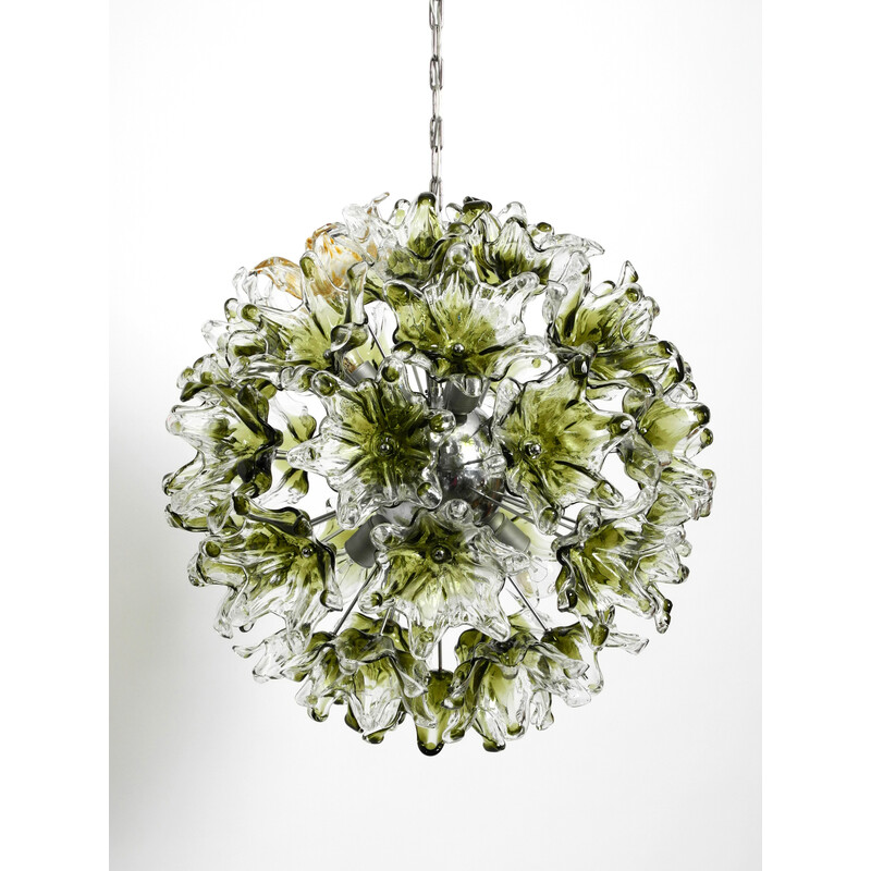 Suspension italienne vintage avec fleurs en verre de Murano par VeArt, 1960