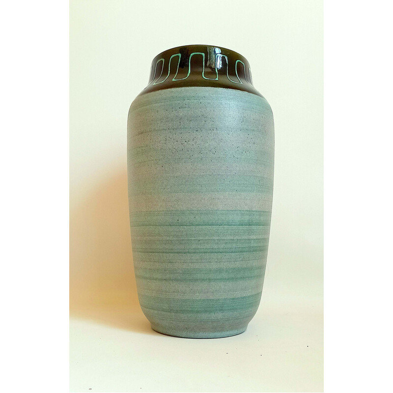 Vintage blue ceramic vase, 1970