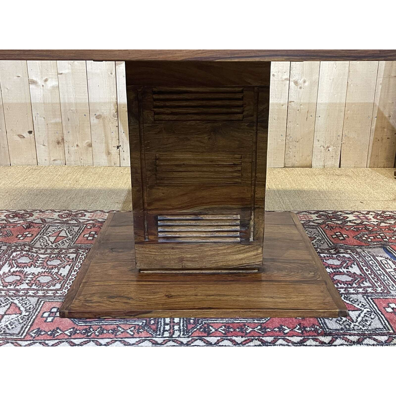 Vintage Indian teak table with extension leaf, 1980