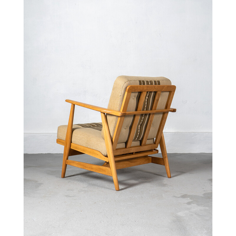 Fauteuil danois vintage en bois de hêtre, Danemark 1960