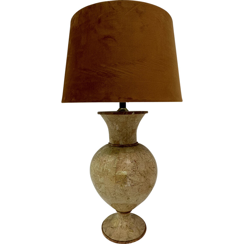 Vintage tafellamp in marmer met vlakvulling van Maitland Smith, 1970
