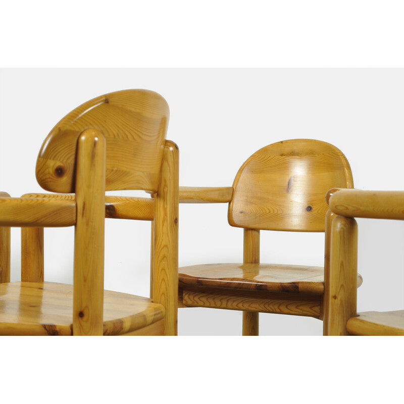 Set of 4 vintage pine dining chairs by Rainer Daumiller for Hirtshalls Sawmills, Denmark 1970s