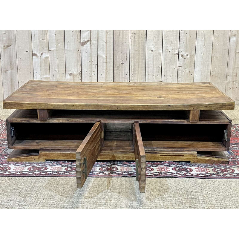 Vintage Indian teak coffee table, 1980