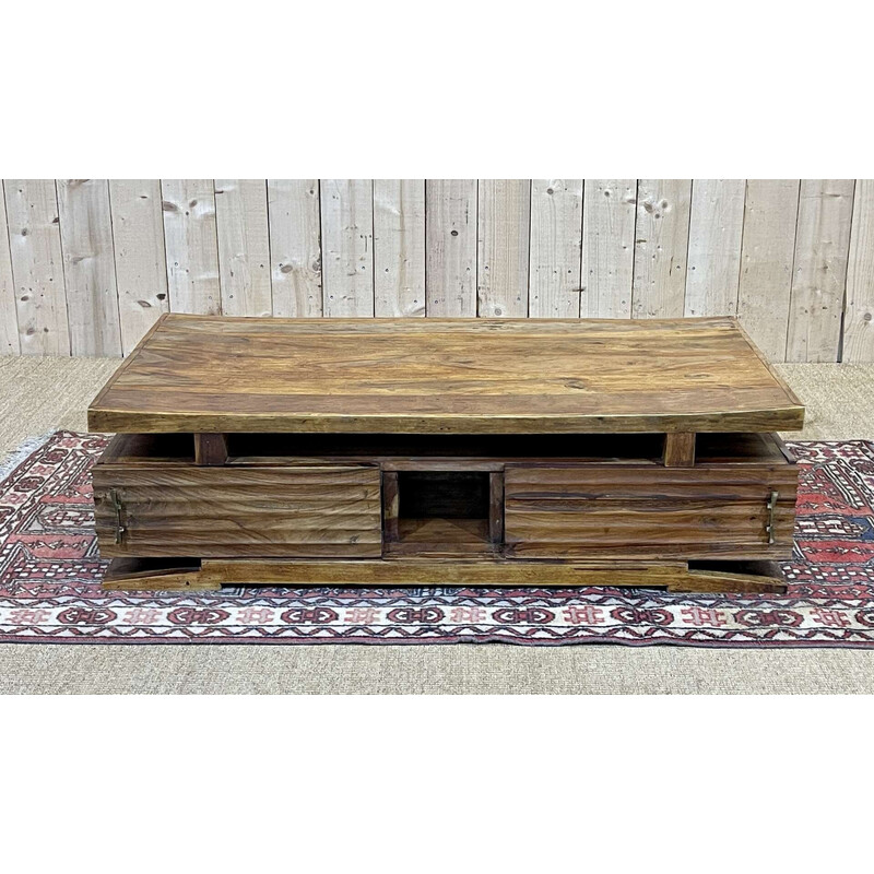 Vintage Indian teak coffee table, 1980