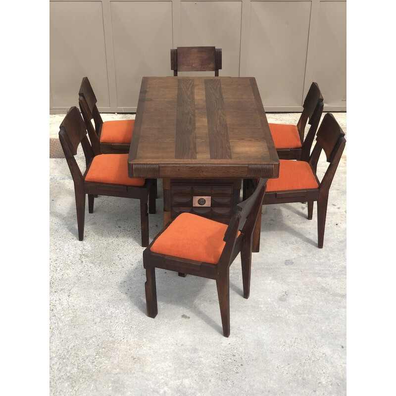Vintage dining set by Charles Dudouyt, 1940