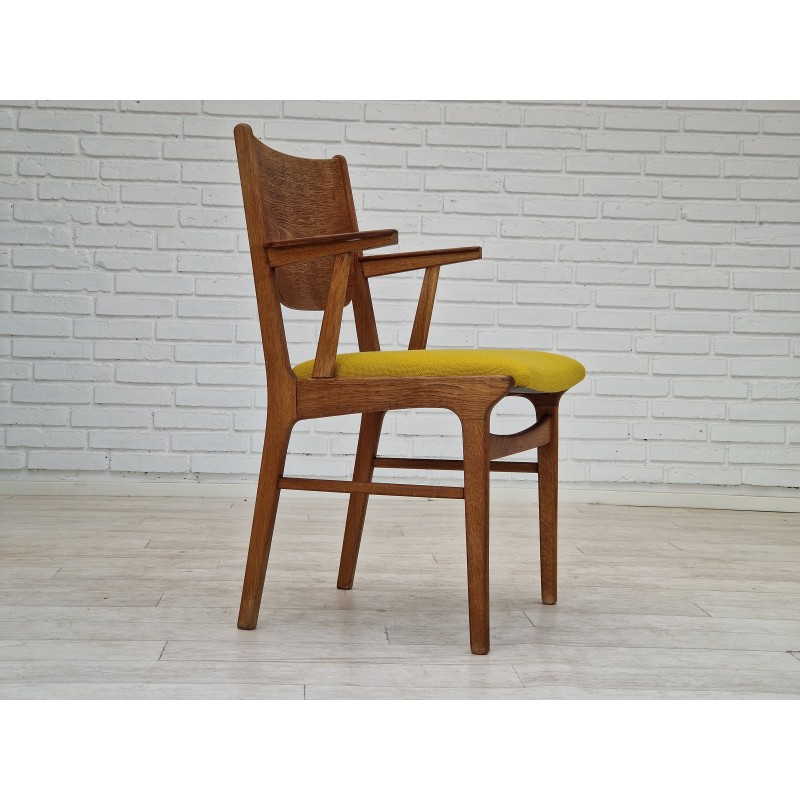 Poltrona danese vintage in lana Kvadrat e legno di quercia, anni '60