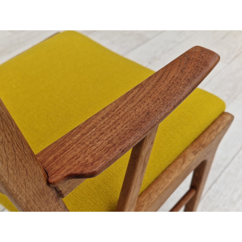 Poltrona danese vintage in lana Kvadrat e legno di quercia, anni '60