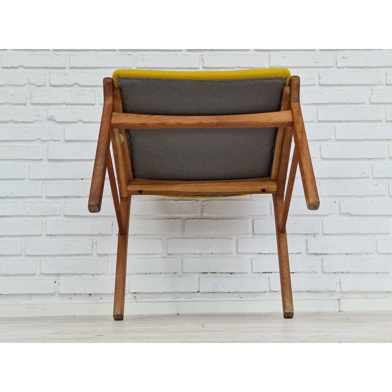 Vintage Danish armchair in Kvadrat wool and oak wood, 1960s