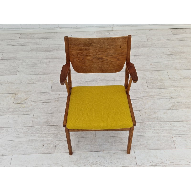 Poltrona danese vintage in lana Kvadrat e legno di quercia, anni '60