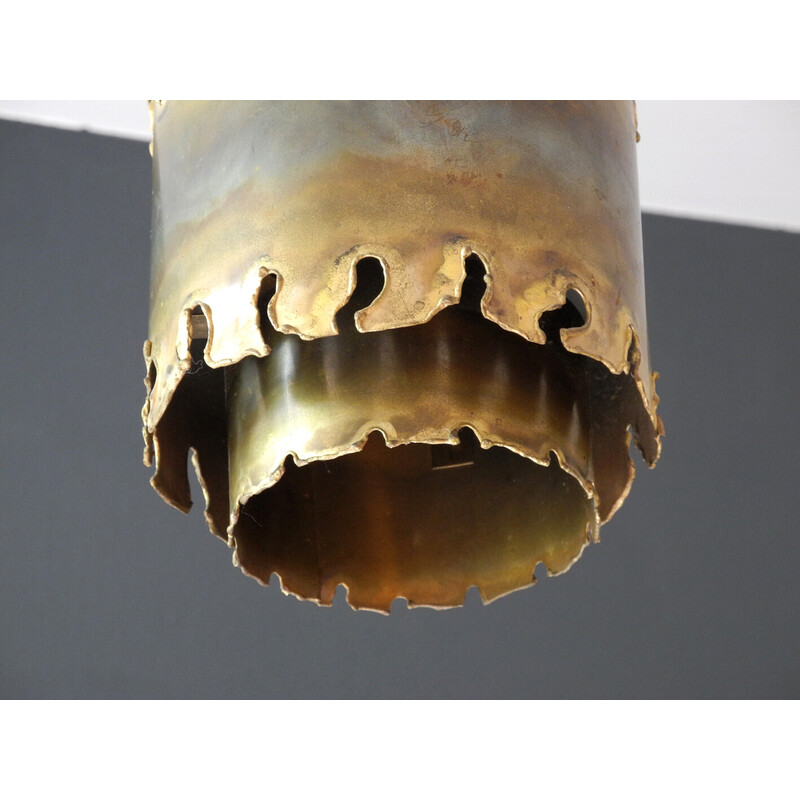 Lámpara colgante vintage danesa de latón hecha a mano por Holm Sørensen, 1960