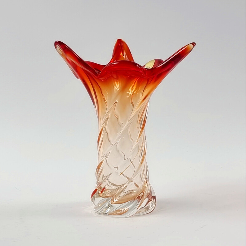 Mid-century twisted Murano glass vase, Italy 1960s