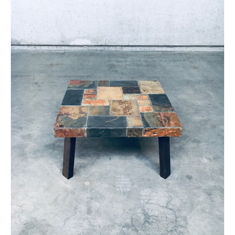 Brutalist vintage stone coffee table, 1970s