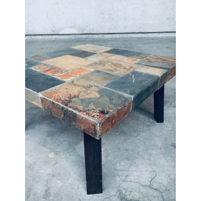 Brutalist vintage stone coffee table, 1970s