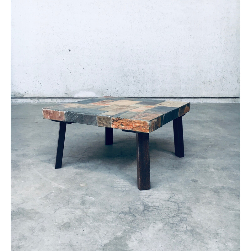 Brutalist vintage stone coffee table, 1970s