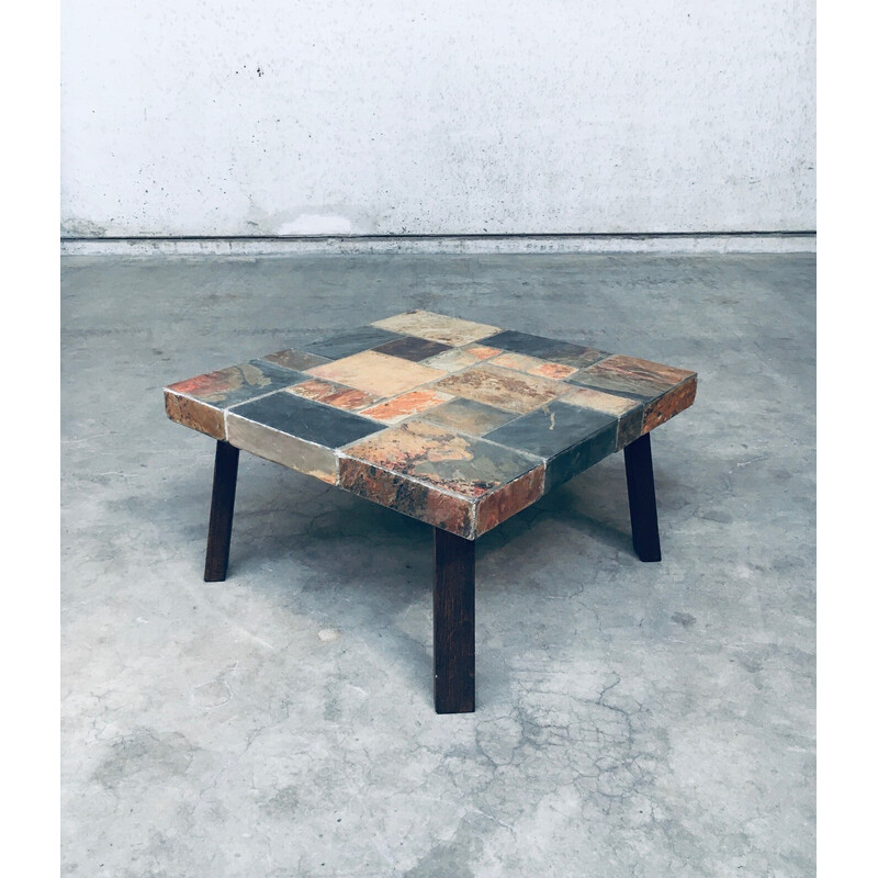 Brutalist vintage stone coffee table, 1970s