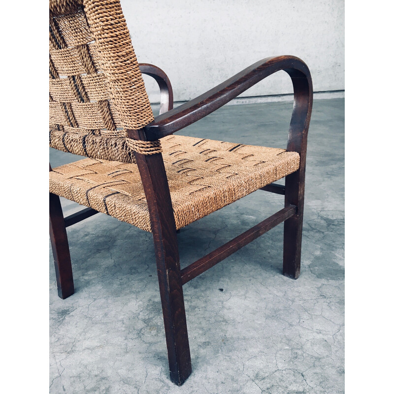 Vintage rope armchair by Axel Larsson for Bodafors, Sweden 1930s