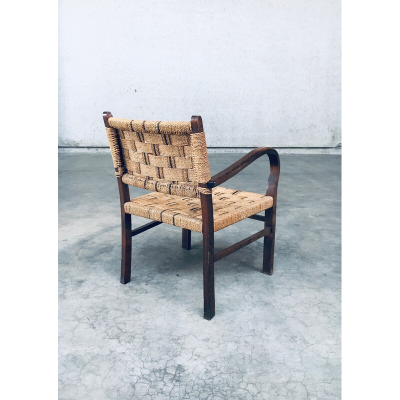 Vintage rope armchair by Axel Larsson for Bodafors, Sweden 1930s