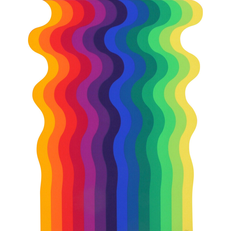 Affiche française multicolore de Julio Le Parc - 1970
