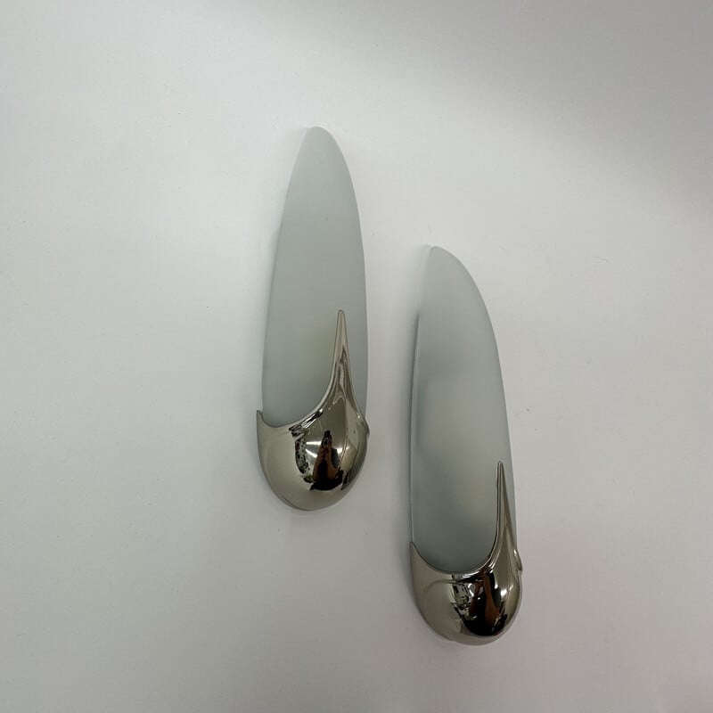 Pair of vintage wall lamps by Idearte, Spain 1980s