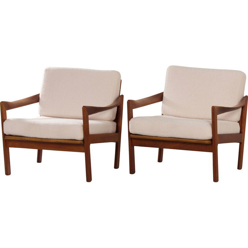 Pair of vintage Danish armchairs by Illum Wikkelsø for Niels Eilersen, 1960s