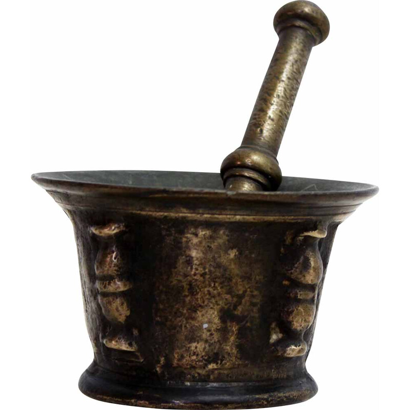 Mortier vintage en bronze