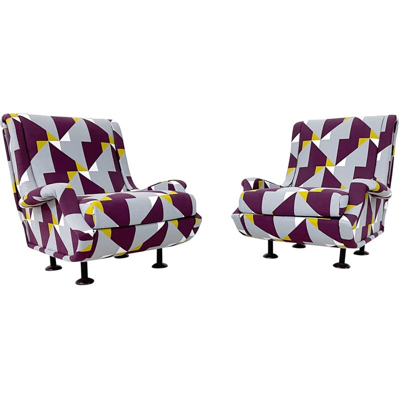Pair of vintage "Regent" armchairs by Marco Zanuso, Italy 1960s