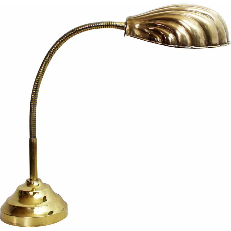 Lampada a conchiglia in ottone vintage, 1960