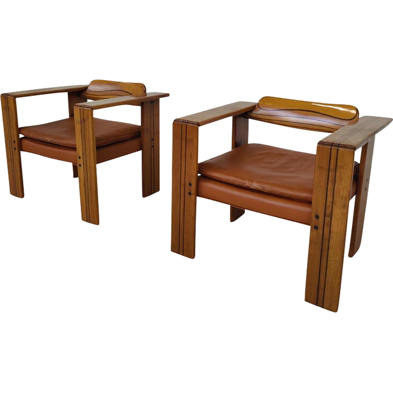 Paar Artona-Sessel aus der Mitte des Jahrhunderts von Afra und Tobia Scarpa für Maxalto, Italien 1970er Jahre