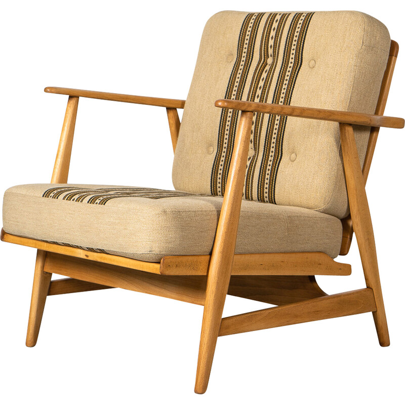 Midden-eeuwse Deense fauteuil in beukenhout, Denemarken 1960