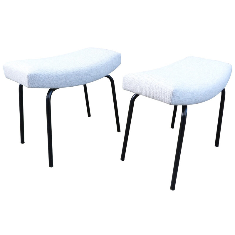 Pair of upholstered stools, Pierre GUARICHE - 1950s