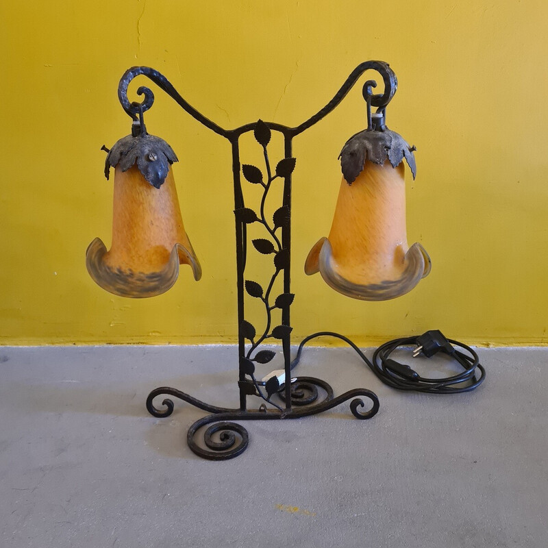 Lampe de table vintage en verre
