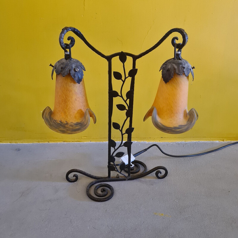Lampe de table vintage en verre