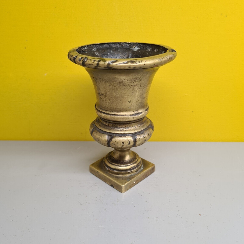 Vintage French solid bronze vase, 1800s