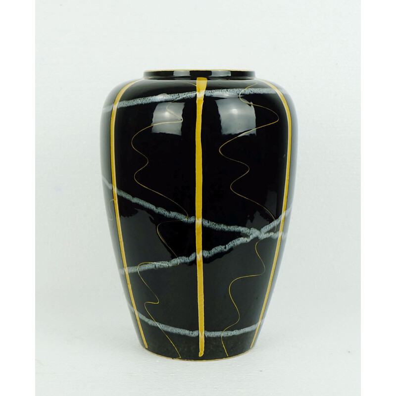 Vase vintage noir by Scheurich Keramik - 1950