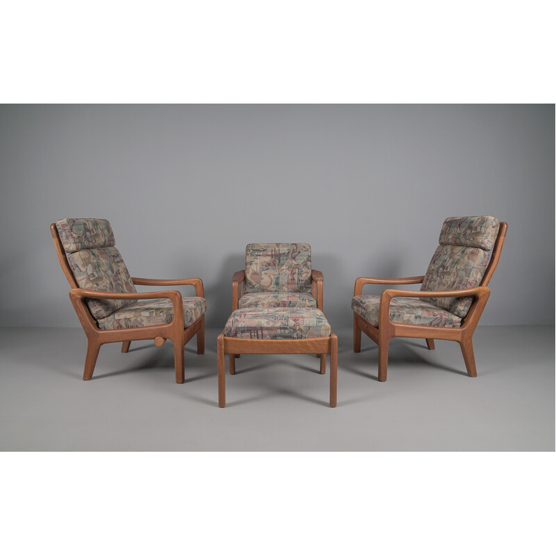 Vintage teak living room set by Juul Kristensen, Denmark 1960s