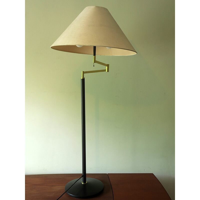 Vintage multi-adjustable swing arm floor lamp, USA 1970