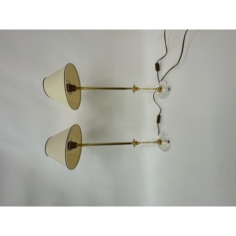 Pareja de lámparas de mesa vintage de lucita, años 70