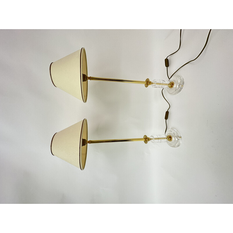 Pair of vintage lucite table lamps, 1970s