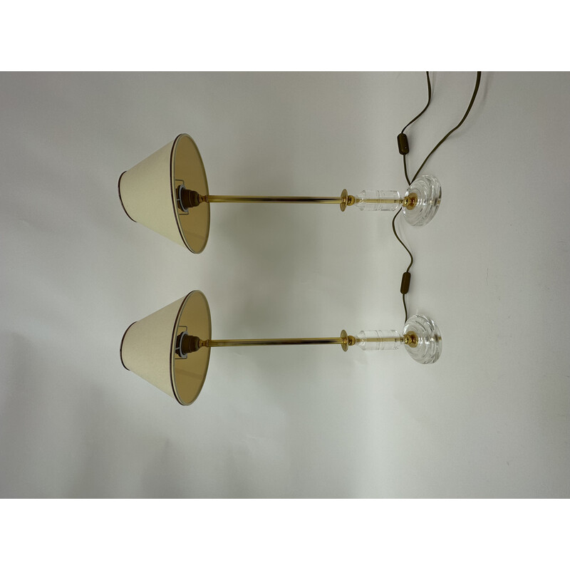 Coppia di lampade da tavolo vintage in lucite, anni '70