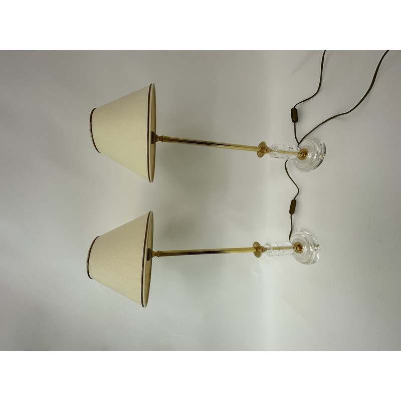 Pair of vintage lucite table lamps, 1970s