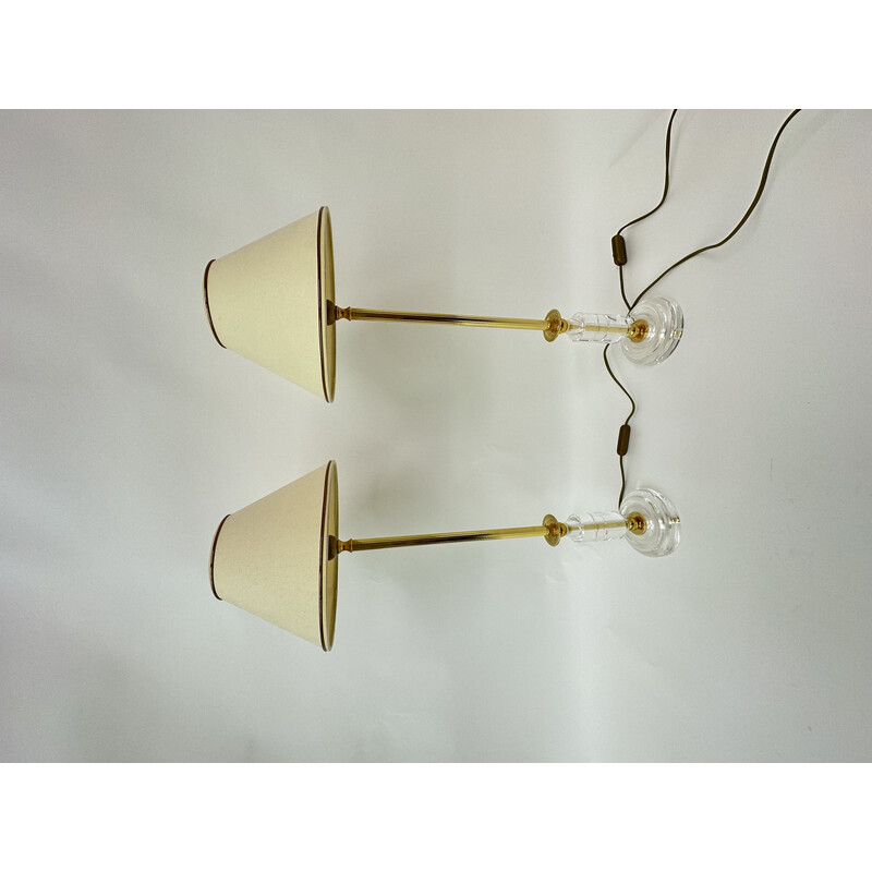 Pair of vintage lucite table lamps, 1970s