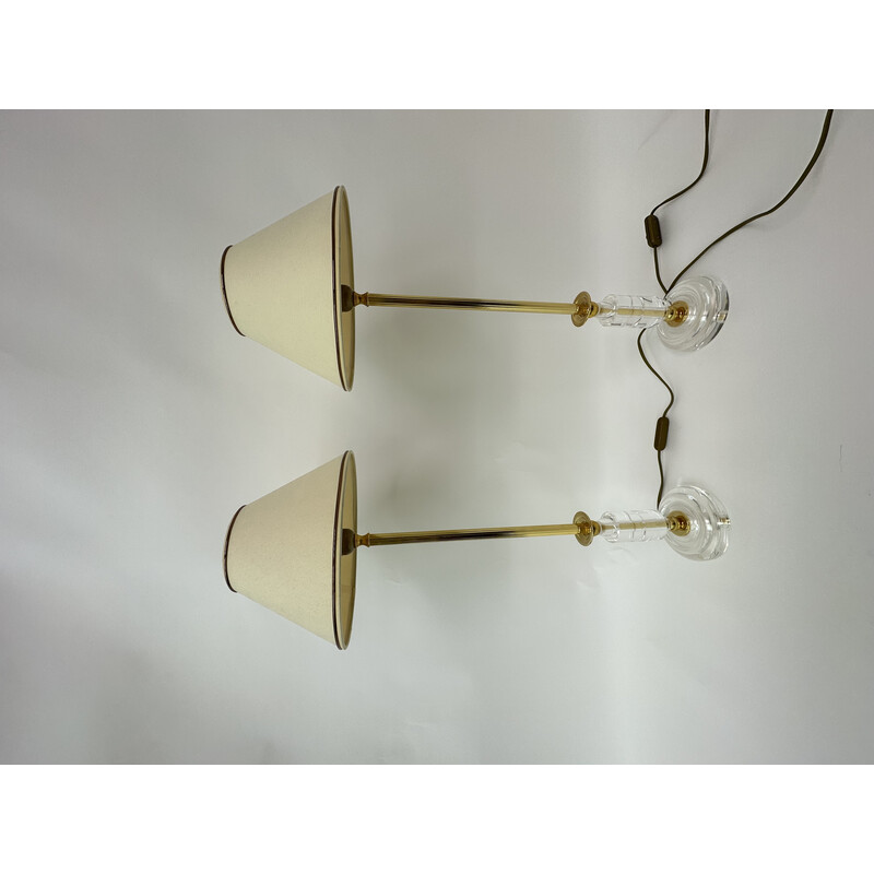Coppia di lampade da tavolo vintage in lucite, anni '70