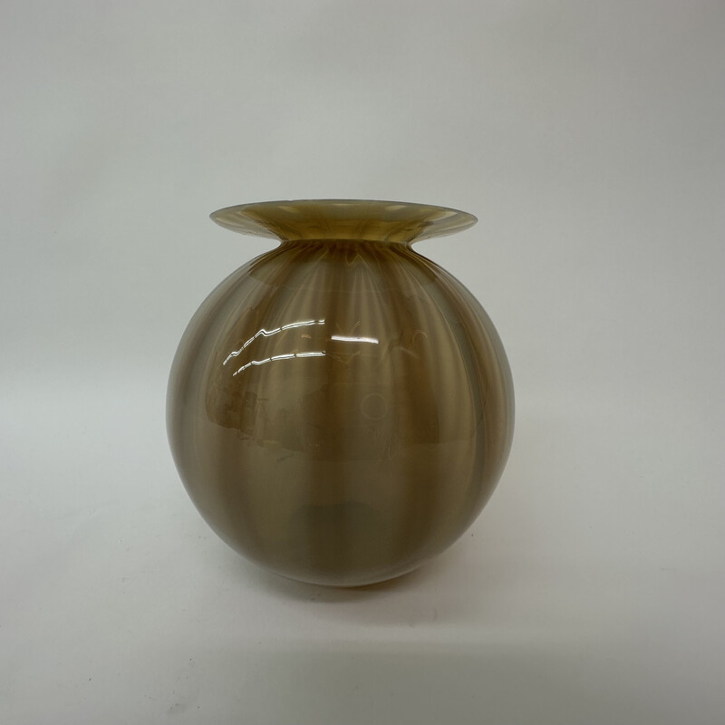 Vase vintage en verre soufflé à la main, 1950