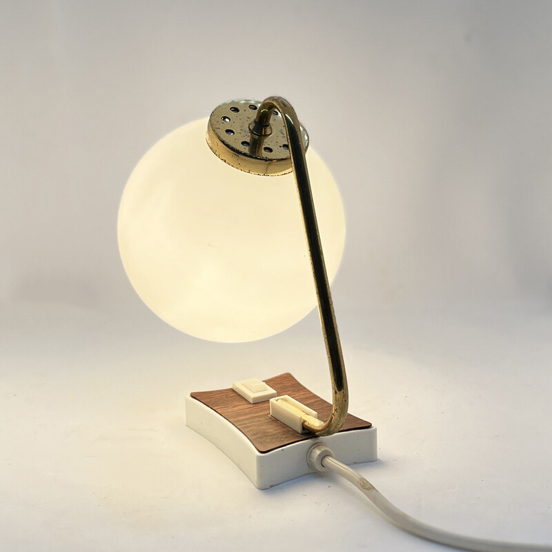 Lámpara de mesilla de noche vintage de ElektroRausendorf Bautzen, Alemania Años 60